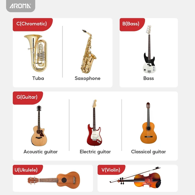 Alt view image 4 of 7 - Guitar Tuner Clip On Rechargeable Chromatic Tuner for Guitar Bass Ukulele Violin Mandolin