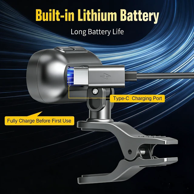 Alt view image 7 of 7 - USB-C Rechargeable Guitar Tuner Clip On, ±1 Cent Accurate Guitar Tuner with 1.97" Large Color LCD Screen, Chromatic Tuner for Acoustic/Electric Guitar Bass Ukulele Violin, 360°Rotating Clip