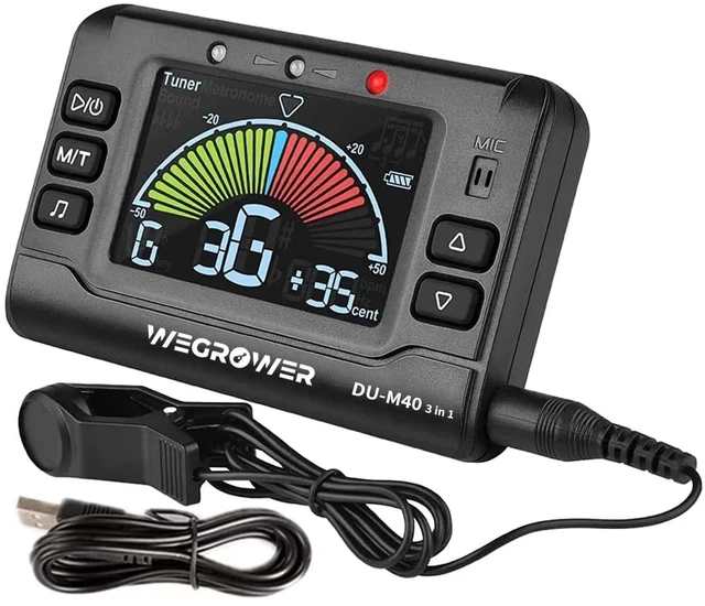 Main image of Rechargeable 3 In 1 Digital Metronome Tuner Tone Generator | For Guitar, Bass, Violin, Ukulele, Chromatic, For Clarinet, Trumpet, Flute, Tuners for All Instruments