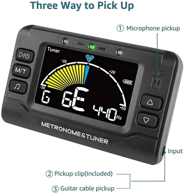 Alt view image 3 of 7 - Rechargeable 3 In 1 Digital Metronome Tuner Tone Generator | For Guitar, Bass, Violin, Ukulele, Chromatic, For Clarinet, Trumpet, Flute, Tuners for All Instruments