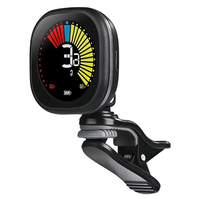 Main image of Guitar Tuner Clip-On Rechargeable with LCD Color Screen Electric Guitar Tuner Clip On Acoustic Chromatic Open Tuning for Guitar, Bass, Ukulele, Violin, Mandolin, Banjo, Tuners for Musical Instruments
