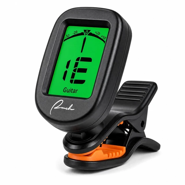 Main image of Clip-On Tuner for Guitar Bass Ukulele Violin Banjo - Chromatic | Vibration-Based Noise Immunity, 360° Rotatable Display, Multi-Instrument for Acoustic/Electric Guitar, Bass, Ukulele, Violin