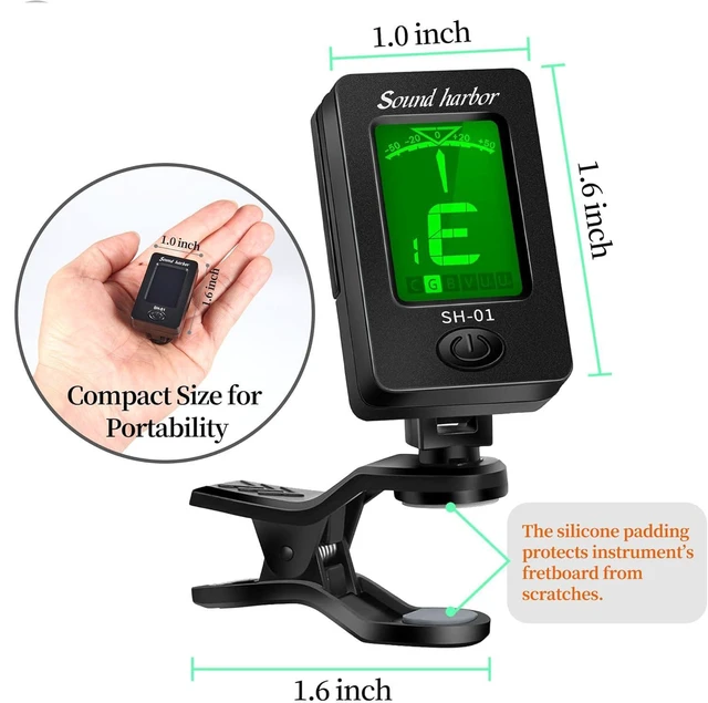 Alt view image 7 of 7 - Guitar Tuner Clip On Ukulele Tuner 2 Pack for All Instruments Guitar Bass Ukulele Violin banjo Tuners
