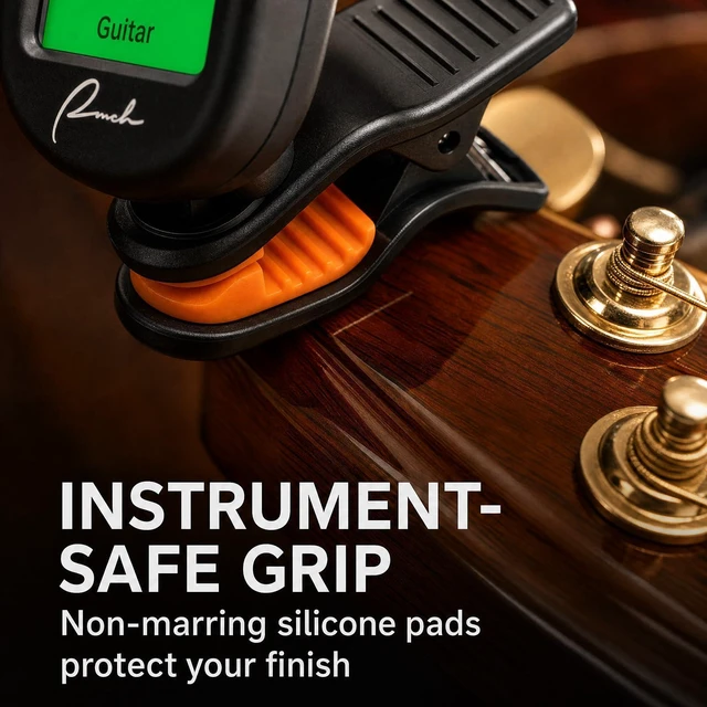 Alt view image 6 of 7 - Clip-On Tuner for Guitar Bass Ukulele Violin Banjo - Chromatic | Vibration-Based Noise Immunity, 360° Rotatable Display, Multi-Instrument for Acoustic/Electric Guitar, Bass, Ukulele, Violin
