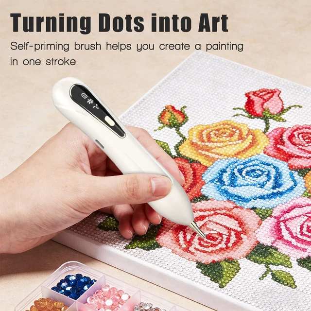 Alt view image 3 of 7 - Electric Diamond Painting Pen with Adjustable Suction, Cordless Rechargeable Vacuum Rhinestone & Crystal Picker Tool for Round, Square & AB Drills, Low Noise Pro Diamond Art Accessories