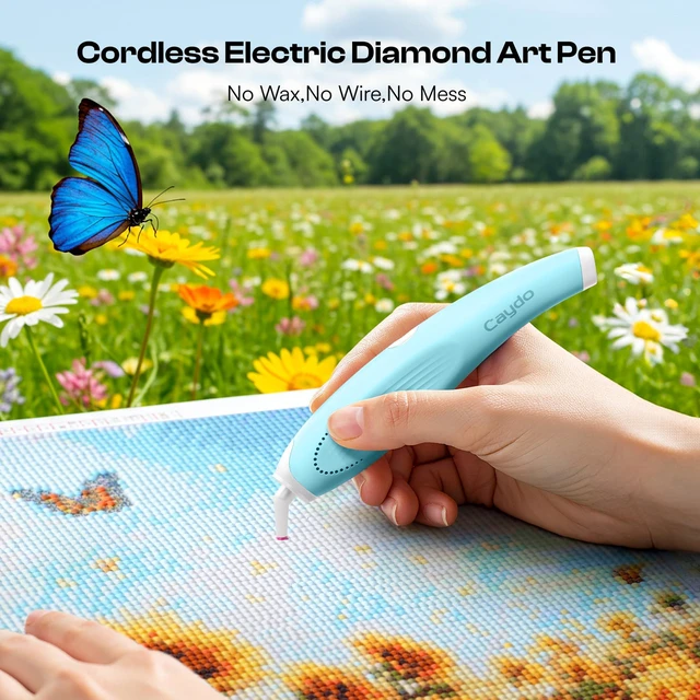 Alt view image 2 of 7 - Cordless Electric Diamond Painting Pen,E-Painter for Diamond Art,Blue | No Wax Needed, Ergonomic Design Diamond Art Tools, Vacuum Technology Diamond Art Pen, Included Storage Tray, Perfect Gift