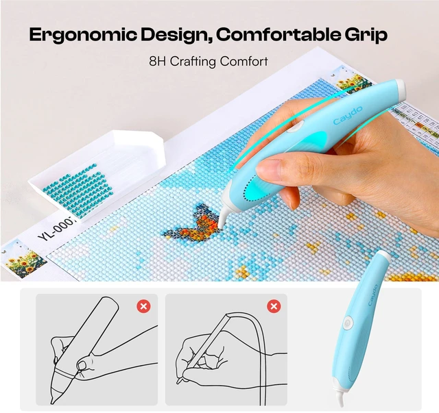 Alt view image 4 of 7 - Cordless Electric Diamond Painting Pen,E-Painter for Diamond Art,Blue | No Wax Needed, Ergonomic Design Diamond Art Tools, Vacuum Technology Diamond Art Pen, Included Storage Tray, Perfect Gift