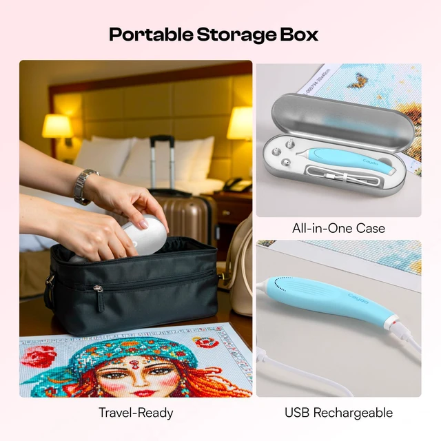 Alt view image 6 of 7 - Cordless Electric Diamond Painting Pen,E-Painter for Diamond Art,Blue | No Wax Needed, Ergonomic Design Diamond Art Tools, Vacuum Technology Diamond Art Pen, Included Storage Tray, Perfect Gift