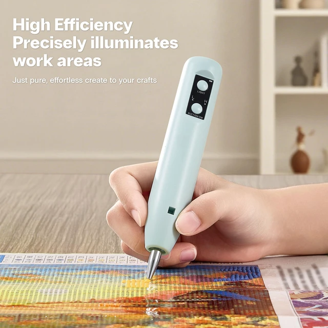 Alt view image 7 of 7 - Electric Diamond Painting Pen - Cordless Diamond Art Pen Low-Noise Wax-Free, Rechargeable 2-Speed with LED Light & Removable Magnifier, Portable Diamond Art Accessories for Crafts Lovers