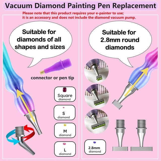 Alt view image 6 of 7 - Replacement Kit for Vacuum Diamond Painting Pens, E-Painter Replacement Pen + 2 Filters + Steel Screw 1/2/4/6/Elbow Multiplacers + 1m Silicone Tube fits Most Electric Diamond Art Pen (Colorful-4/6)