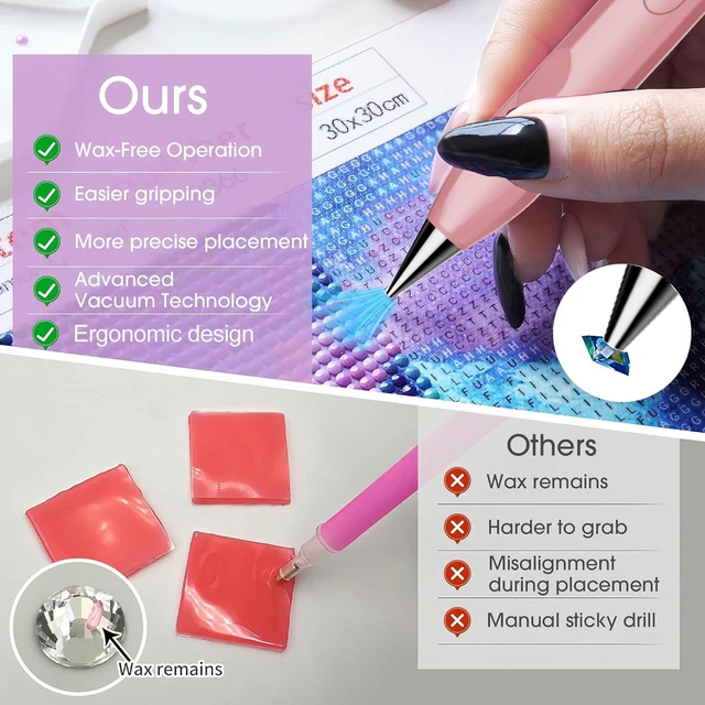 Alt view image 3 of 7 - Electric Diamond Painting Pen, 3 Adjustable Suction Modes & Fast Charging, Wireless Vacuum Pen for Diamond Art Kits, Ergonomic Tool to Reduce Hand Fatigue, Perfect for Beginners and Adults