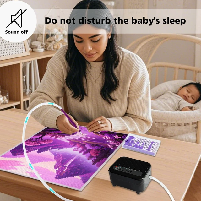 Alt view image 2 of 6 - Electric Diamond Art Pen, Vacuum Diamond Art Pen Has Three Gears to Adjust According to Your Needs. You Can Hardly Hear Any Sound During Use, Allowing You to Immerse Yourself in Painting.
