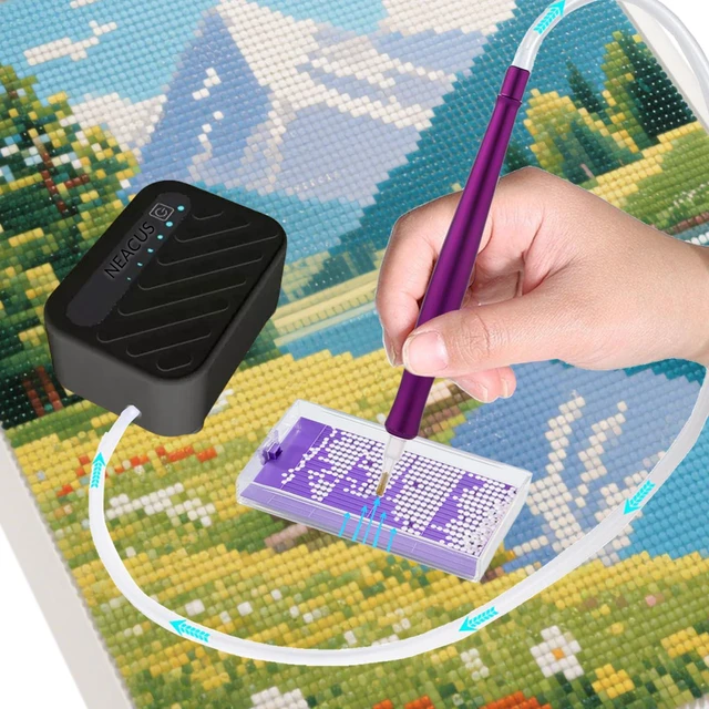 Alt view image 4 of 6 - Electric Diamond Art Pen, Vacuum Diamond Art Pen Has Three Gears to Adjust According to Your Needs. You Can Hardly Hear Any Sound During Use, Allowing You to Immerse Yourself in Painting.