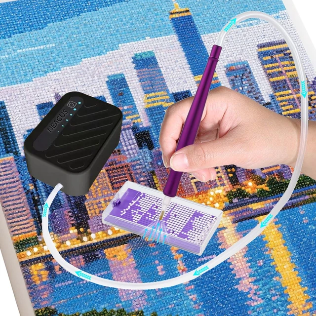 Alt view image 5 of 6 - Electric Diamond Art Pen, Vacuum Diamond Art Pen Has Three Gears to Adjust According to Your Needs. You Can Hardly Hear Any Sound During Use, Allowing You to Immerse Yourself in Painting.