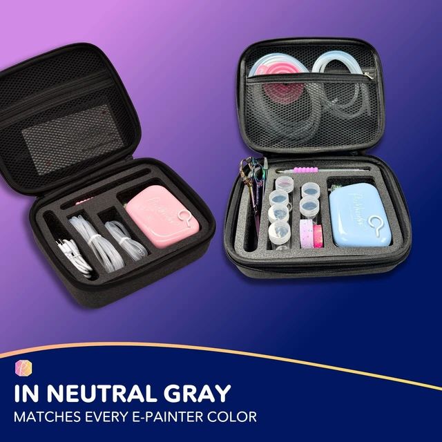 Alt view image 4 of 7 - Storage Case for E-Painter Set, Custom-Fit Carry Storage Box for Diamond Painting Pen, Pump, Hoses, Tray & Accessories E-Painter Set