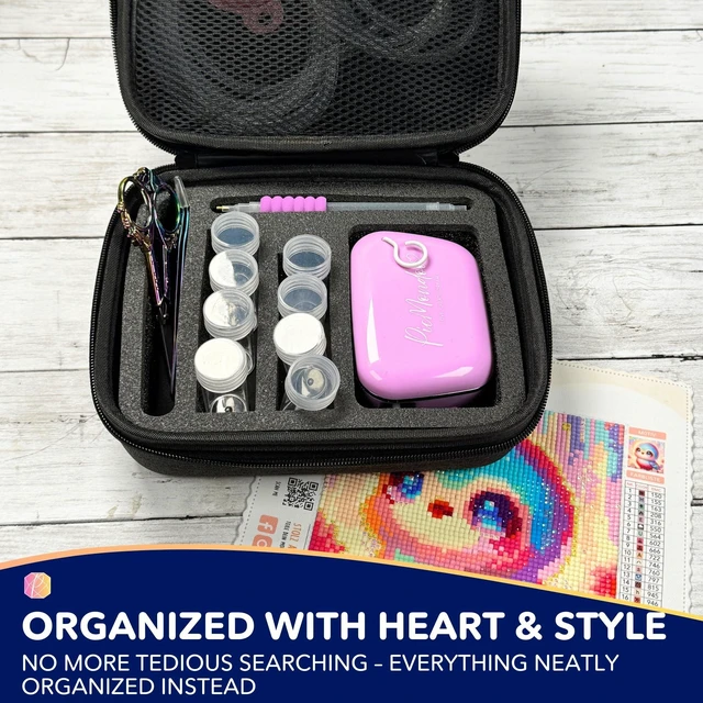 Alt view image 5 of 7 - Storage Case for E-Painter Set, Custom-Fit Carry Storage Box for Diamond Painting Pen, Pump, Hoses, Tray & Accessories E-Painter Set