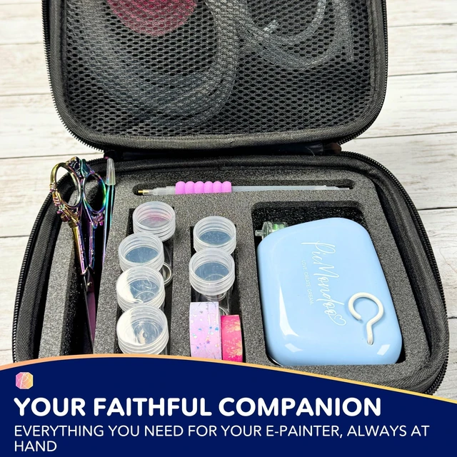 Alt view image 7 of 7 - Storage Case for E-Painter Set, Custom-Fit Carry Storage Box for Diamond Painting Pen, Pump, Hoses, Tray & Accessories E-Painter Set