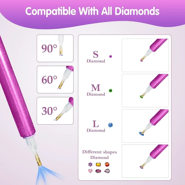 Alt view image 6 of 7 - Electric Diamond Painting Pen - Electric Diamond Painting pen Lightweight Wax-Free Noise-Free Diamonds Art Pens Tool with Storage Tray Compatible with All Drill Bits Featuring Auto-Sleep Mode- Purple