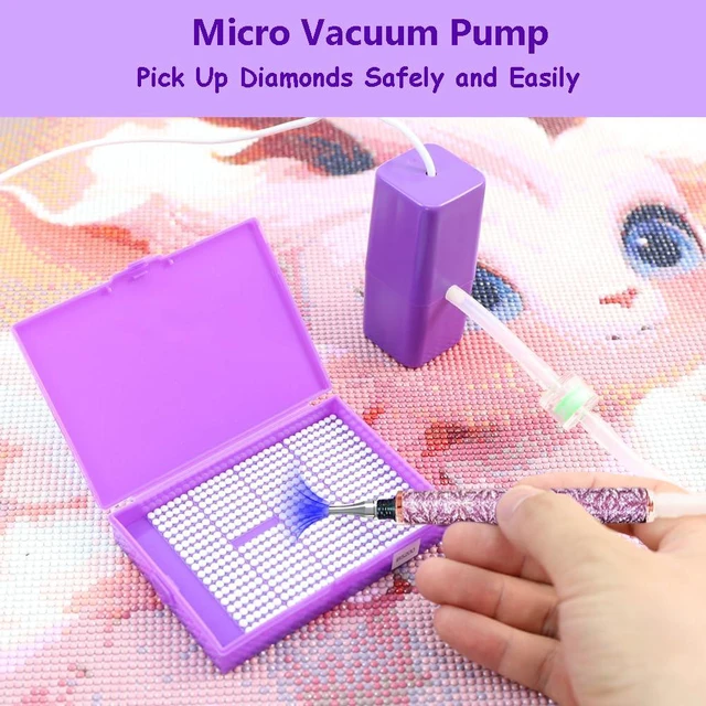 Alt view image 2 of 7 - Electric Diamond Painting Pen with Adjustable Suction for Adults Vacuum Pen for Diamond Art with Storage Bag Diamond Painting Accessories Tools E-Painter Pen Need No Wax (Purple)