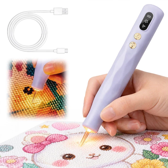 Main image of Electric Diamond Painting Pen with Light, Rechargeable Cordless Vacuum Diamond Art Pen with 2-Speed Suction, Diamond Art Tools Ergonomic Grip for Adults Kids (Purple)
