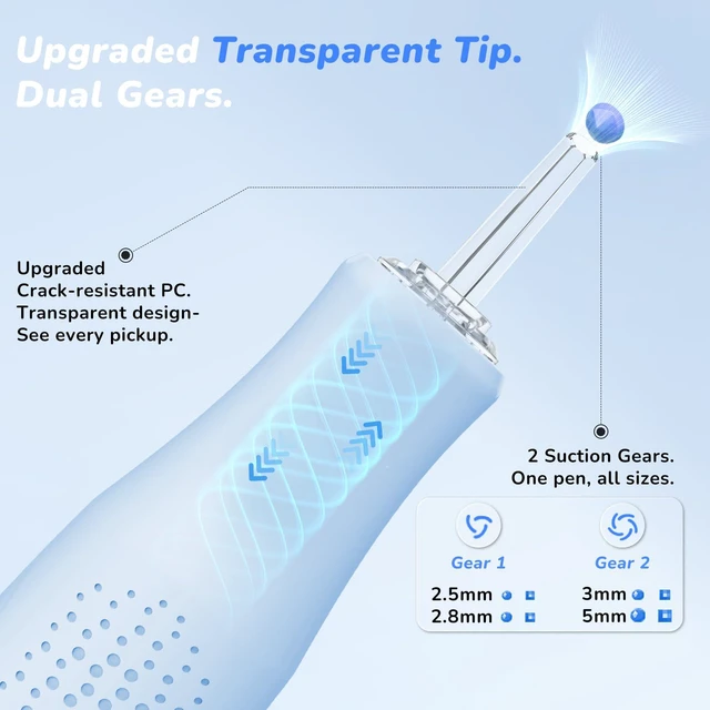 Alt view image 3 of 7 - Electric Diamond Painting Pen with Light | Rechargeable Wireless Vacuum Pen for Diamond Art with Ergonomic Grip; 2 Suction Gears; No Wax Needed