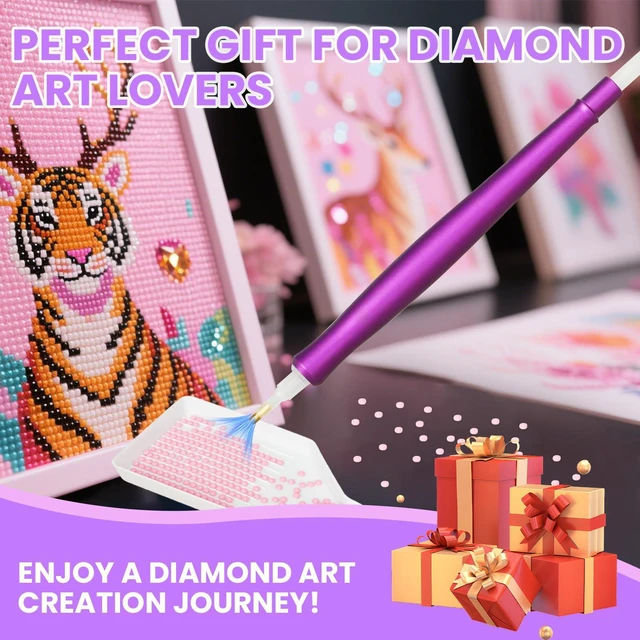 Alt view image 6 of 6 - Electric Diamond Painting Pen with Vacuum Suction, Painting Tool for Diamond Art, No Wax Needed, Easy & Precise Placement, for DIY Craft Lovers (Purple)