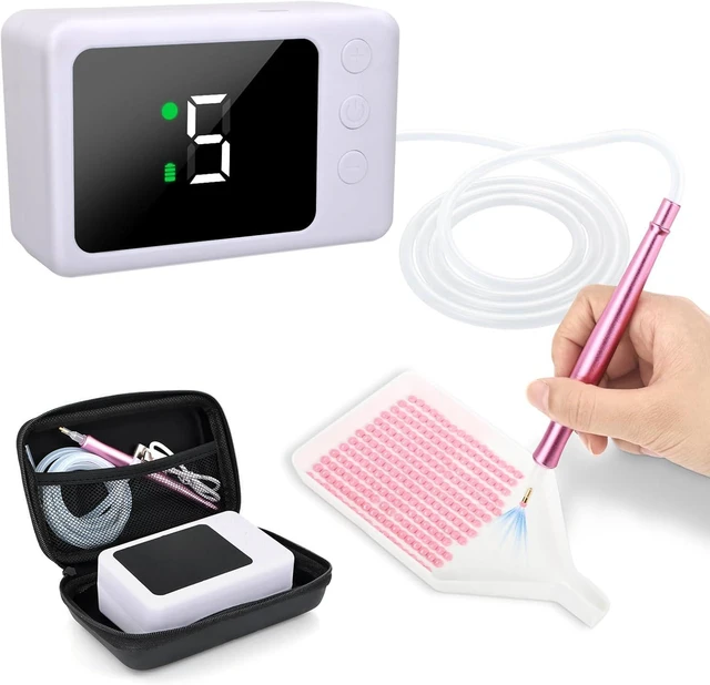 Main image of Electric Diamond Painting Pens, Rechargeable Cordless Diamond Art Pen, 1200mAh, Diamond Art Vacuum Pen with Storage Case, 5 Suction Levels, LED Screen Display, Diamond Art Accessories