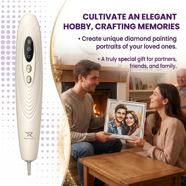 Alt view image 7 of 7 - Electric Diamond Art Pens with Light, Diamond Art Kits for Adults, Wireless & Rechargeable Diamond Painting Pen, 2 Suction Levels, Ergonomic Grip, Quiet Diamond Painting Accessories and Tools