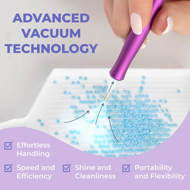 Alt view image 5 of 7 - Electric Diamond Painting Pen Vacuum Drill Tool Kit, Diamond Art Pens No Wax Needed with Accessories, Storage Case, Dot Painter Vacuum Pen for Diamond Painting Art Electric Pen for Adults (Purple)