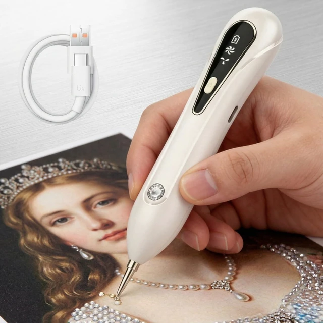 Main image of Electric Diamond Painting Pen with Adjustable Suction, Cordless Rechargeable Vacuum Rhinestone & Crystal Picker Tool for Round, Square & AB Drills, Low Noise Pro Diamond Art Accessories
