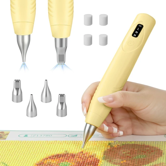 Main image of Diamond Art Pen, 6H Long Lasting Electric Diamond Painting Pen | Diamond Art Vacuum Pen, Ergonomic, Cordless, Quiet, No Wax Needed, Easy-to-Carry, Ideal for Adults/Kids/Diamond Art Lovers