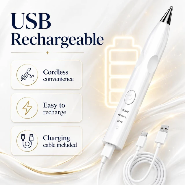 Alt view image 3 of 7 - Electric Diamond Painting Pen Kit, Cordless USB-C Rechargeable Vacuum Pen for Diamond Art, No Wax Rhinestone Picker with 3 Suction Levels, Interchangeable Tips, Low Noise DIY Craft Tool (white)