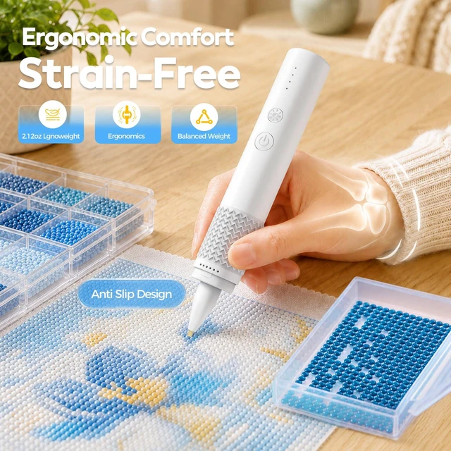 Alt view image 3 of 7 - Electric Diamond Painting Pen Wireless Vacuum Pen | Long-Lasting Rechargeable Diamond Art Pen for Diamond Art & Painting Accessories Tools