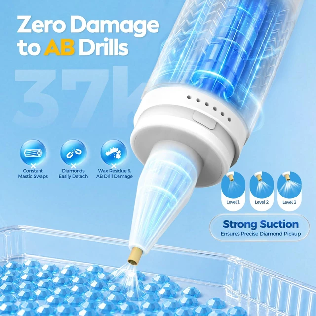 Alt view image 2 of 7 - Electric Diamond Painting Pen Wireless Vacuum Pen | Long-Lasting Rechargeable Diamond Art Pen for Diamond Art & Painting Accessories Tools