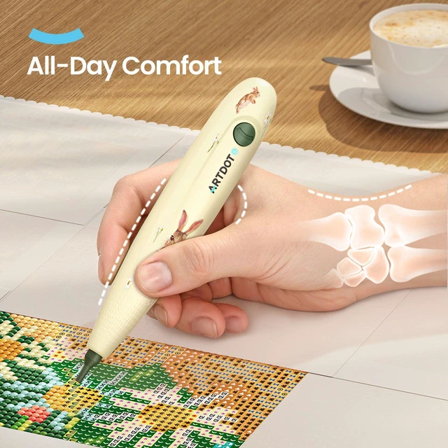 Alt view image 3 of 7 - Wireless Vacuum Pen for Diamond Art Kit for Adults, Long-Lasting Electric Pen for Diamond Painting Accessories and Tools