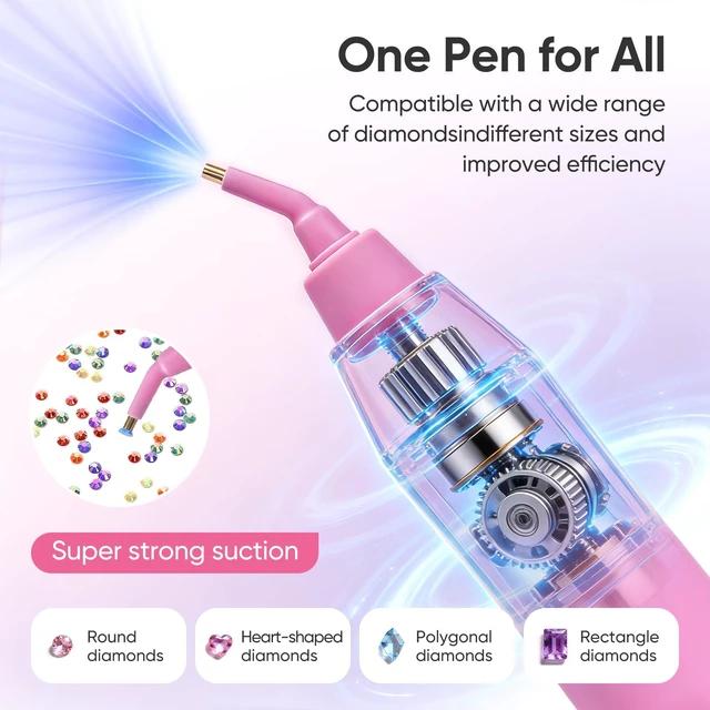 Alt view image 2 of 7 - Electric Diamond Painting Pen with Vacuum Technology, No Wax, Cordless & Rechargeable, 135° Ergonomic Tip - No Wrist Pain, Perfect Diamond Art Accessories for Women