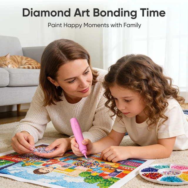 Alt view image 7 of 7 - Electric Diamond Painting Pen with Vacuum Technology, No Wax, Cordless & Rechargeable, 135° Ergonomic Tip - No Wrist Pain, Perfect Diamond Art Accessories for Women