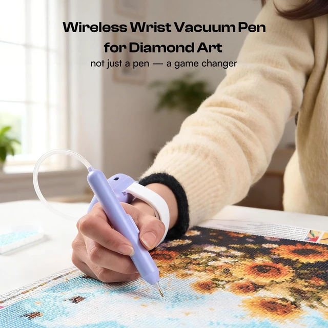 Alt view image 3 of 7 - Electric Diamond Art Pen, Diamond Art Tool & Accessories, Lavender | No Wax Needed, Low db Noise, Vacuum Technology, Wearable Wrist Design,USB Rechargeable, Diamond Painting Pen for Adults