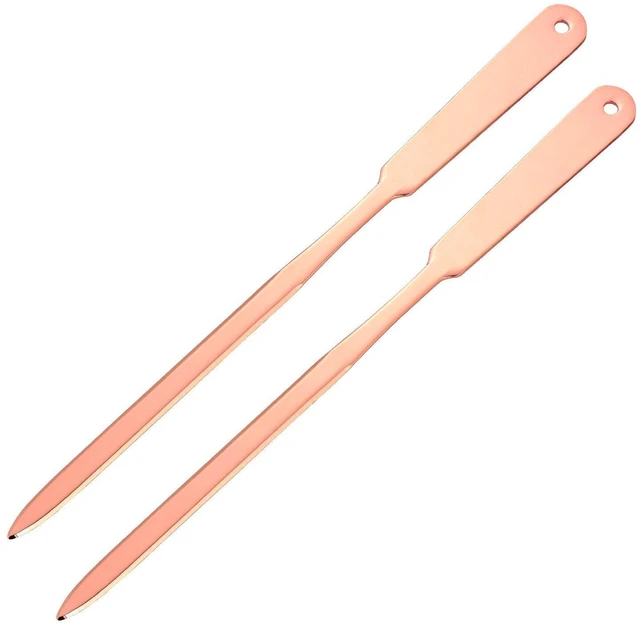 Main image of 2 Pack Pink Letter Openers,Gold Envelope Slitter,Stainless Steel | Rose Gold Letter Opener, Lightweight Mail Slitter with Hanging Hole, Smooth Blade, Opener Knife for Office or Home