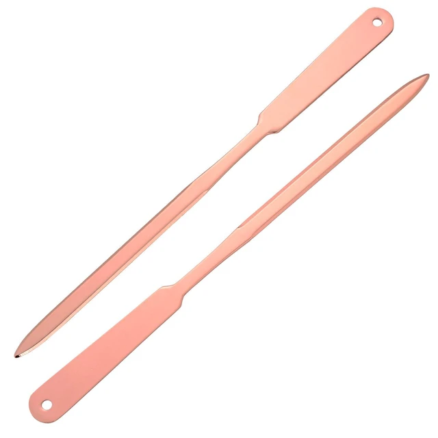 Alt view image 6 of 7 - 2 Pack Pink Letter Openers,Gold Envelope Slitter,Stainless Steel | Rose Gold Letter Opener, Lightweight Mail Slitter with Hanging Hole, Smooth Blade, Opener Knife for Office or Home