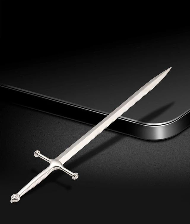 Alt view image 4 of 7 - Letter Opener Envelope Slitter Mail Opener Tool Sword Letter Opener Vintage Decorative Letter Opener Knife Desks Decoration Silver Ergonomic Grip Handle Office Mail Supplies