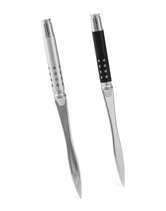 Alt view image 7 of 7 - 2 Pack Metal Letter Opener - Ergonomic Grip Envelope Slitter, Envelope Opener with Safe Edge, Powder-Coated Finish - Versatile Paper Cutter for Office/Home