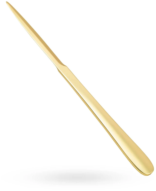 Main image of 9" Golden Metal Letter Opener with Minimalist Design, Safe Double Edge Blades, Anti-Fingerprint Long Handle, Mail Opener Paper Knife Tool Envelope Opener