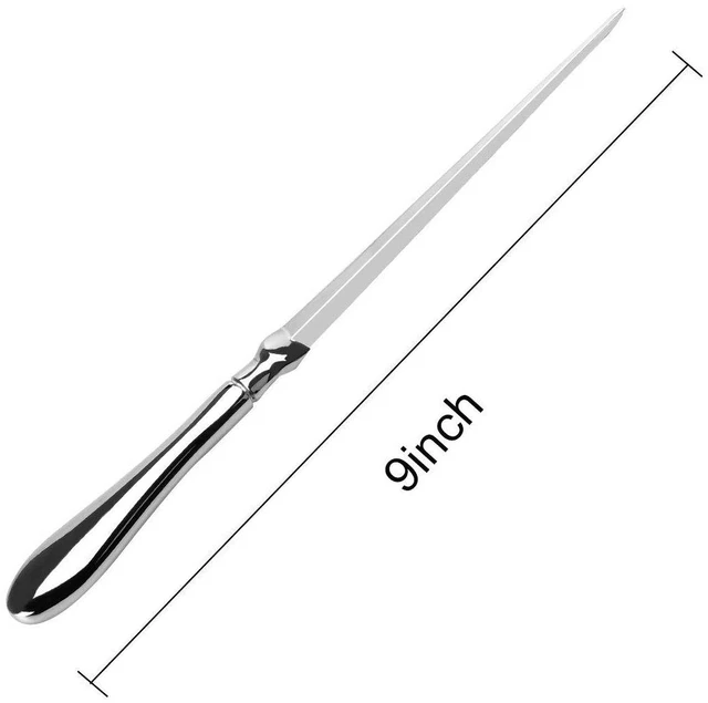 Alt view image 2 of 7 - 9 Inch Metal Letter Opener, Silver Envelope Opening Tool for Mail | Smooth metal blade for opening letters and envelopes, with a sturdy 9 inch design for office desks, home use and mail rooms