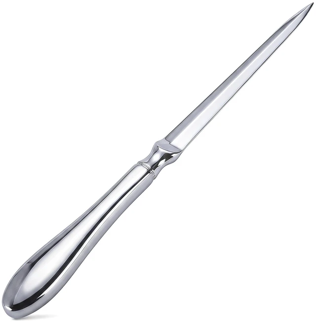 Main image of 9 Inch Metal Letter Opener, Silver Envelope Opening Tool for Mail | Smooth metal blade for opening letters and envelopes, with a sturdy 9 inch design for office desks, home use and mail rooms