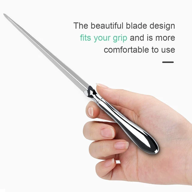 Alt view image 4 of 7 - 9 Inch Metal Letter Opener, Silver Envelope Opening Tool for Mail | Smooth metal blade for opening letters and envelopes, with a sturdy 9 inch design for office desks, home use and mail rooms