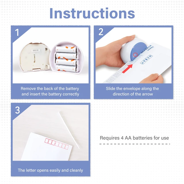 Alt view image 7 of 7 - Electric Letter Opener, LO85B Blue Letter openers Envelope, Envelope Opener, Blue (Japan Import)