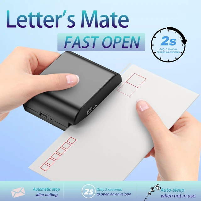 Alt view image 2 of 6 - Rechargeable Electric Letter Opener - Automatic Letter Opener Envelope Slitter, Electric Envelope Opener, Letter Opener Envelope Slitter for Universal Mail and Envelopes