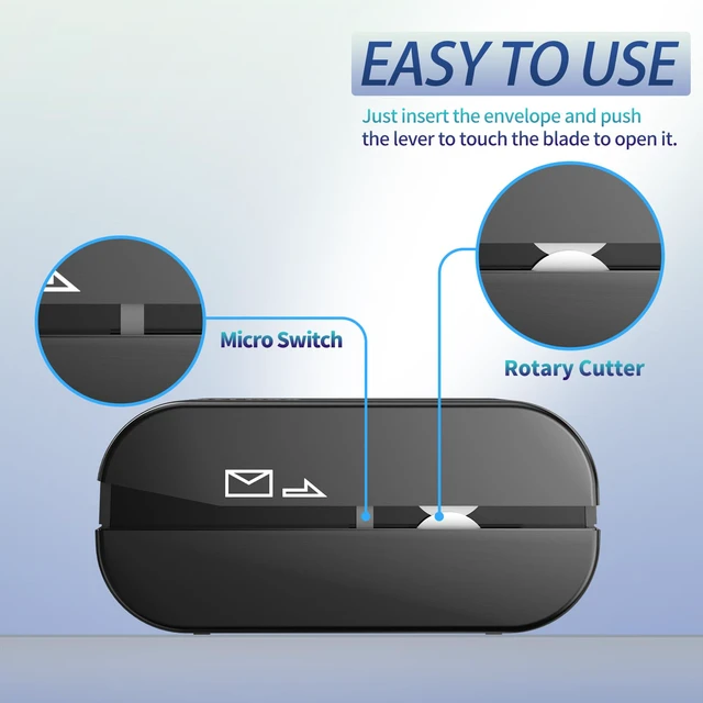 Alt view image 3 of 6 - Rechargeable Electric Letter Opener - Automatic Letter Opener Envelope Slitter, Electric Envelope Opener, Letter Opener Envelope Slitter for Universal Mail and Envelopes