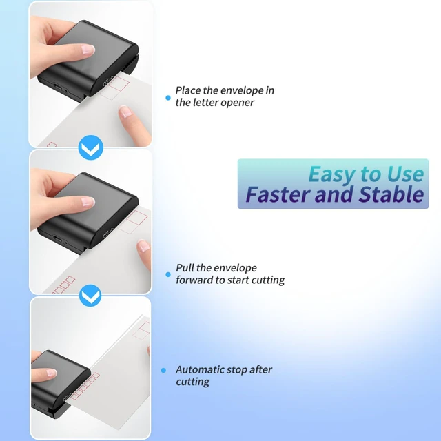 Alt view image 5 of 6 - Rechargeable Electric Letter Opener - Automatic Letter Opener Envelope Slitter, Electric Envelope Opener, Letter Opener Envelope Slitter for Universal Mail and Envelopes